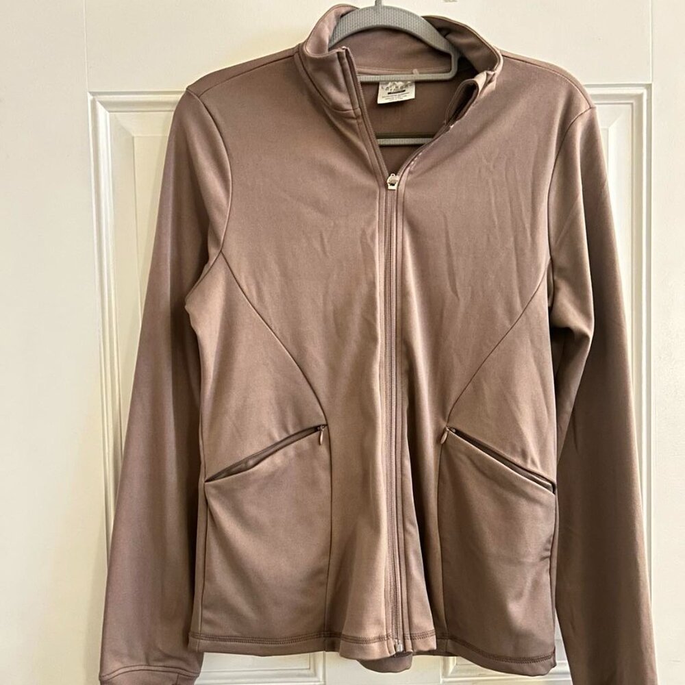 Laundry by Shelli Segal Womens Medium Full Zip Front Active Jacket Stretch